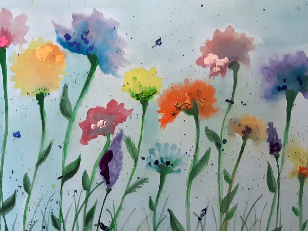 Whispers of Spring: A Vibrant Floral Watercolor Dance