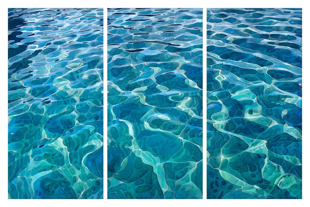 Tranquil Reflections: A Dance of Blue Waters and Textures