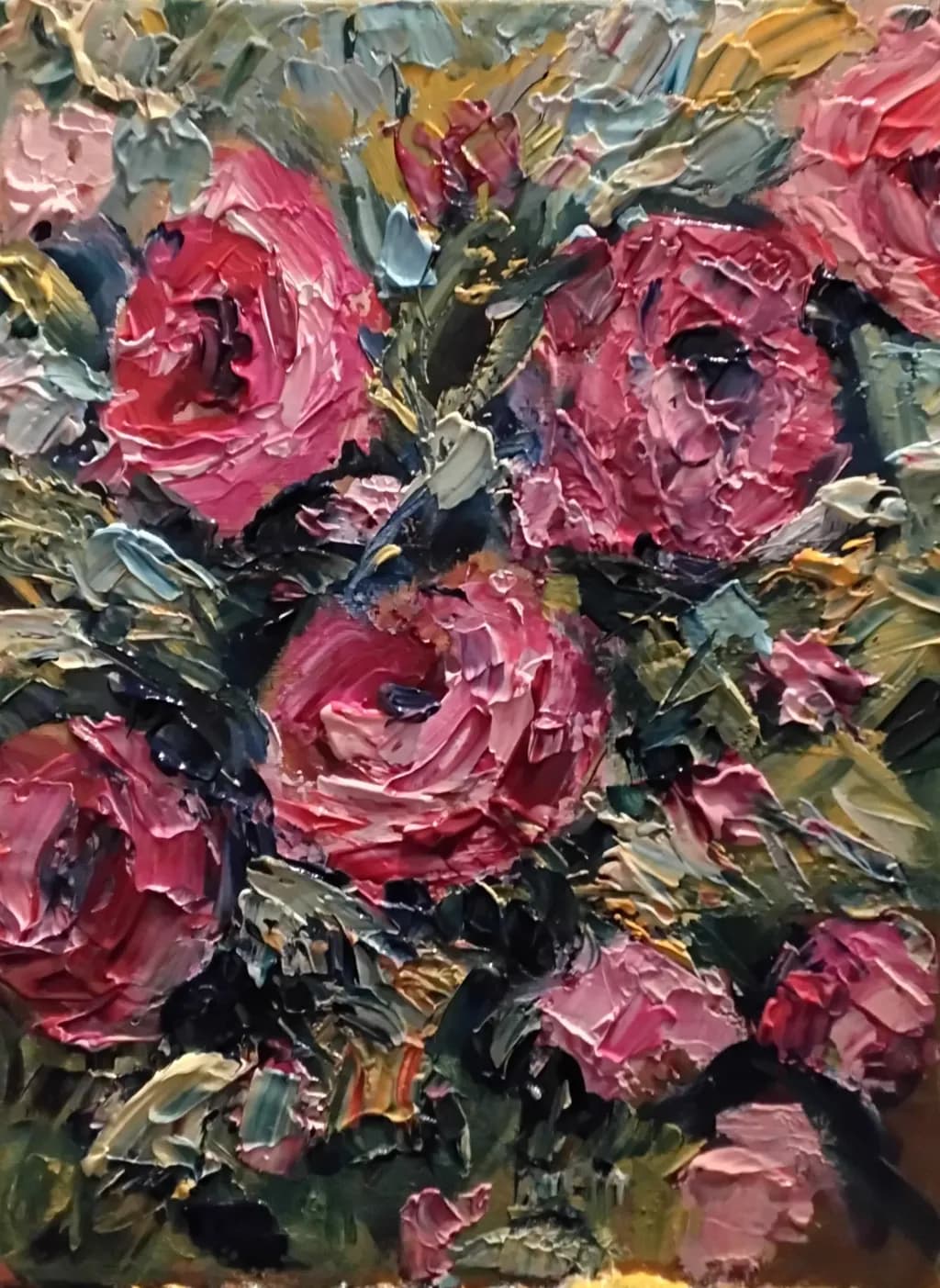 Whispers of Bloom: A Vibrant Dance of Roses in Rich Textures