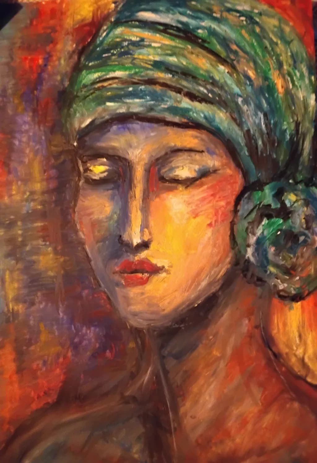 Whispers of Color: A Serene Portrait of Elegance and Grace