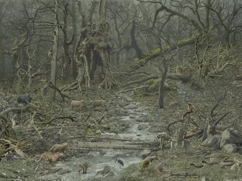 Whispers of the Wild: A Serene Forest Encounter with Nature's Creatures
