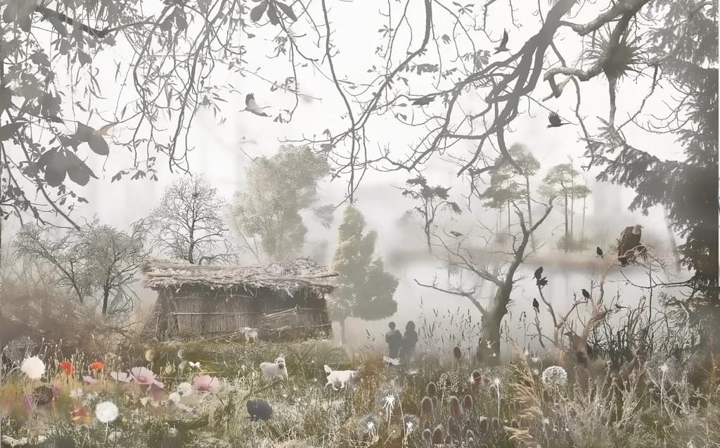 Whispers of Nature: A Serene Journey Through Misty Landscapes and Rustic Charm