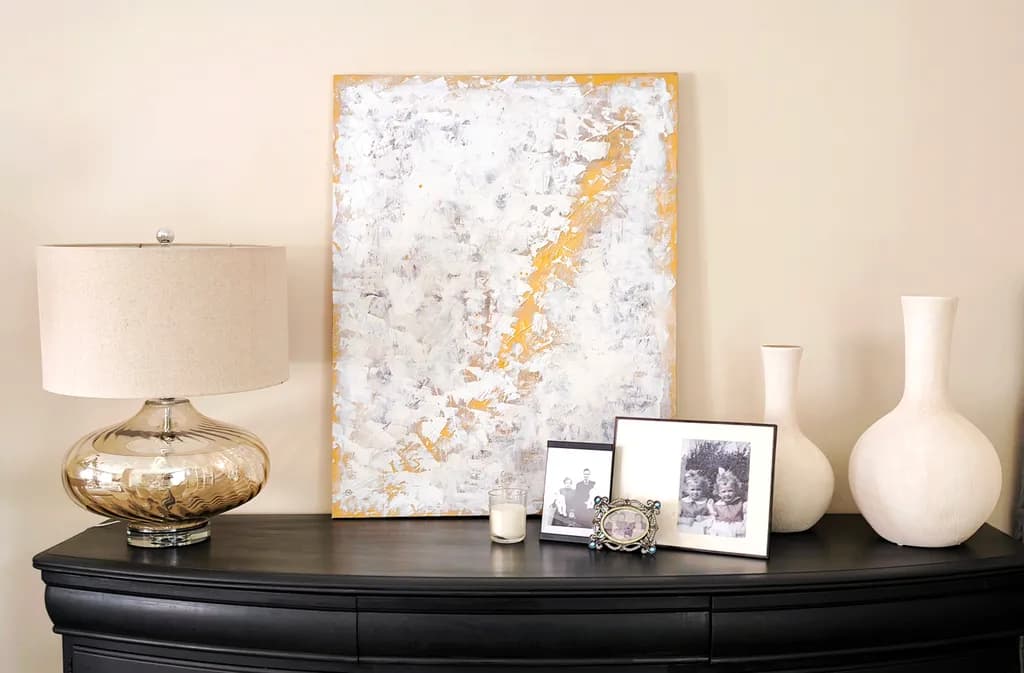 Golden Whispers: A Contemporary Abstract Journey Through Light and Texture