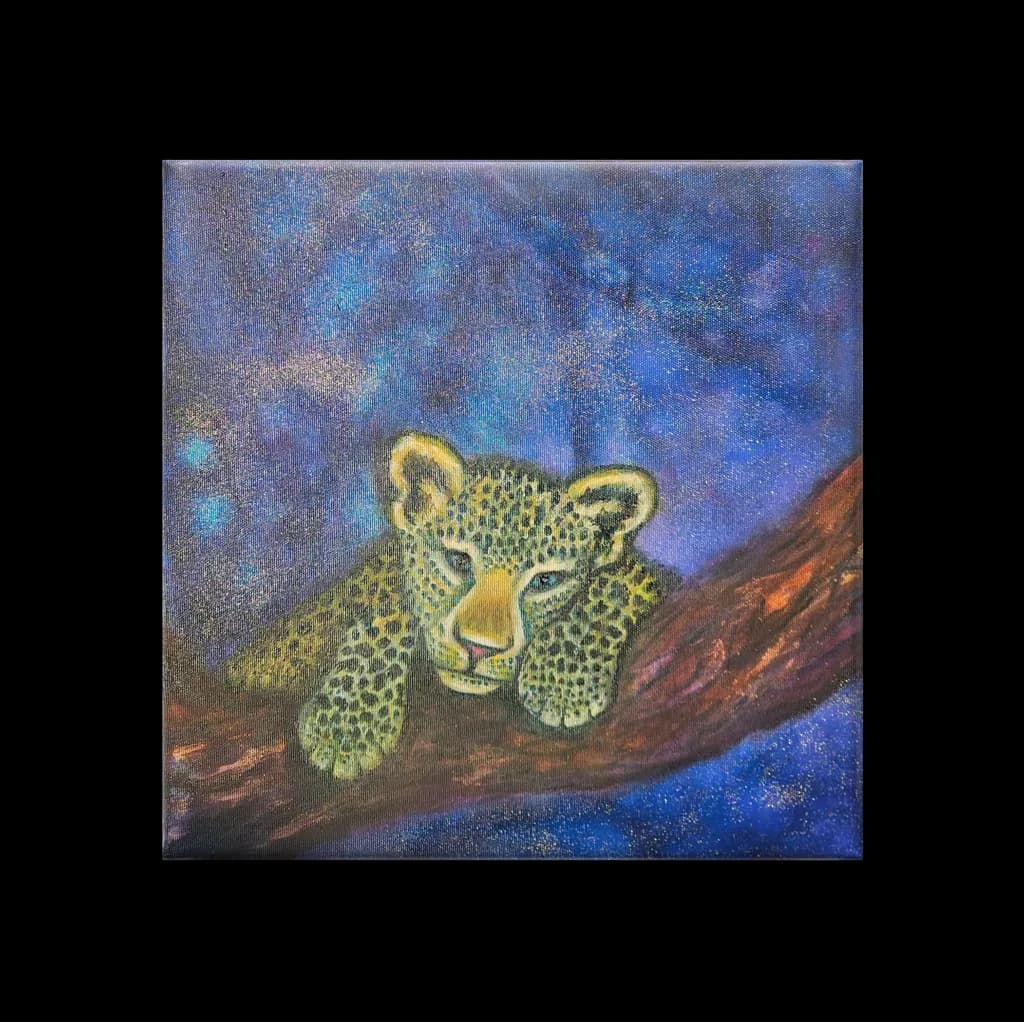 Whispers of the Night: A Leopard's Gaze from the Tree Branch