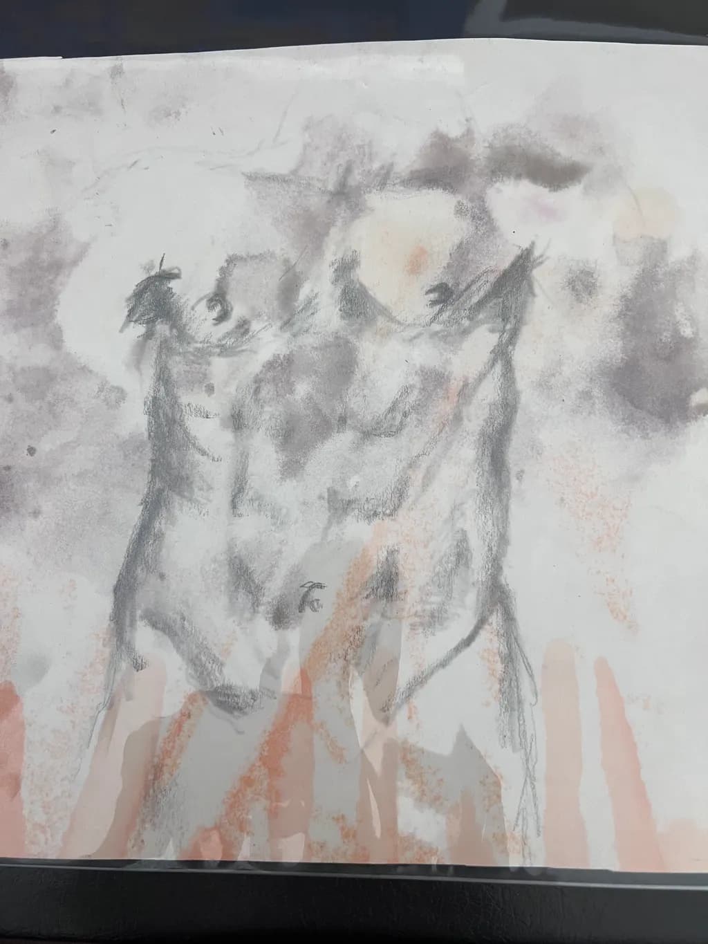 Whispers of Emotion: A Charcoal and Watercolor Exploration of Human Connection