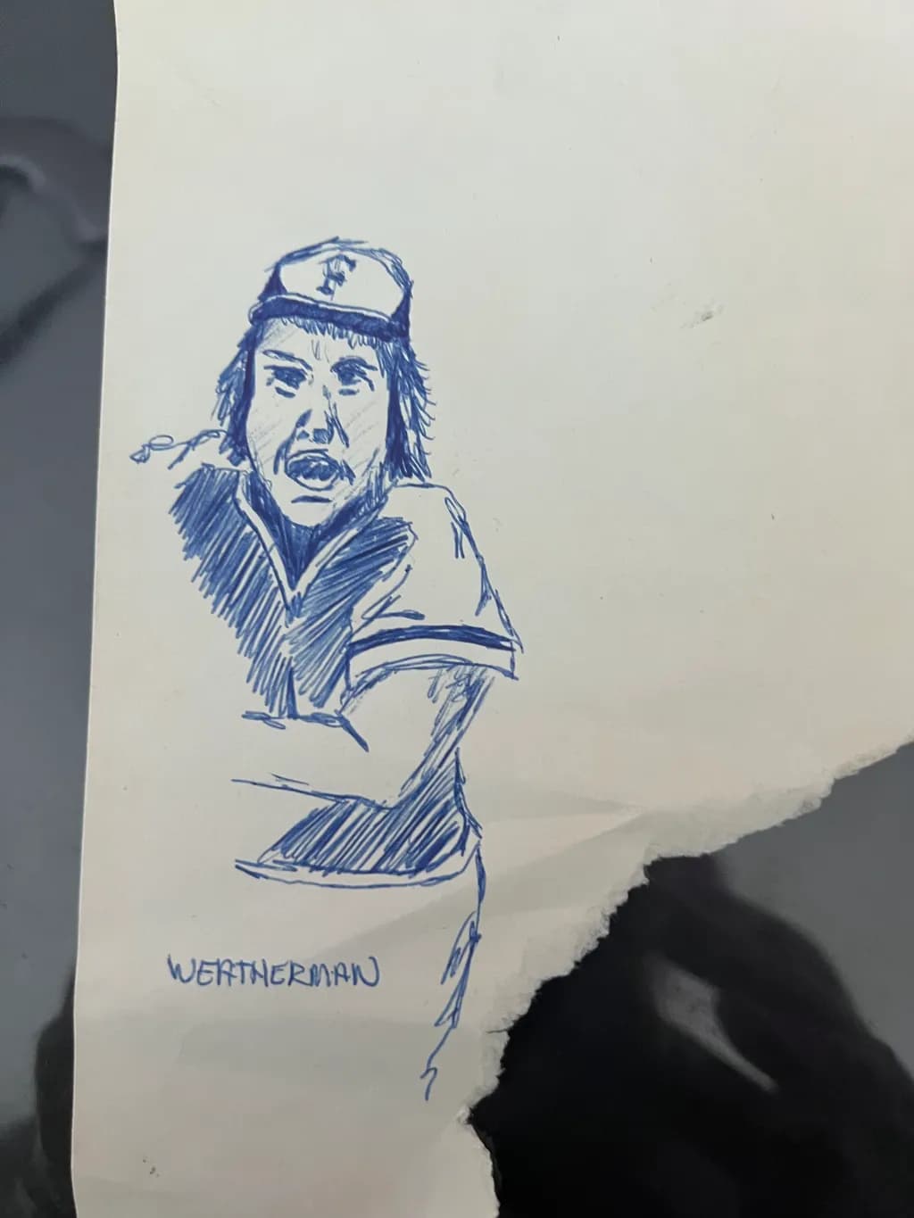 Weathered Expressions: A Bold Ink Portrait of the Weatherman