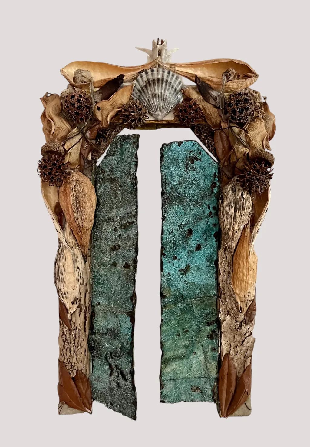 Nature's Portal: An Organic Sculpture of Textured Beauty and Coastal Elements