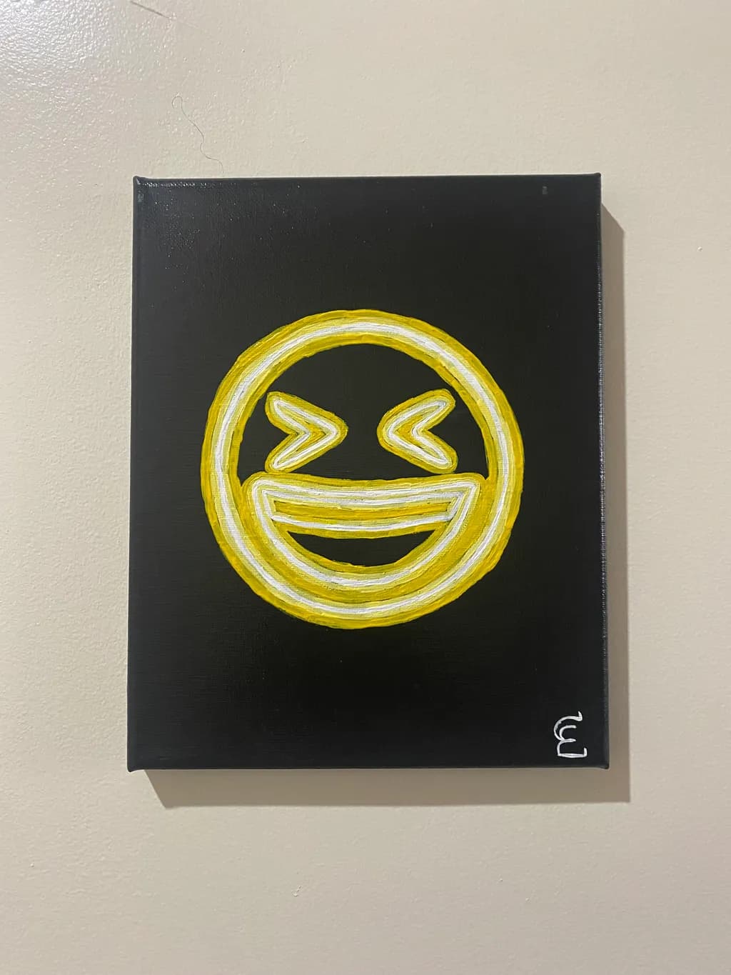 Joyful Laughter: A Playful Emoticon on Canvas