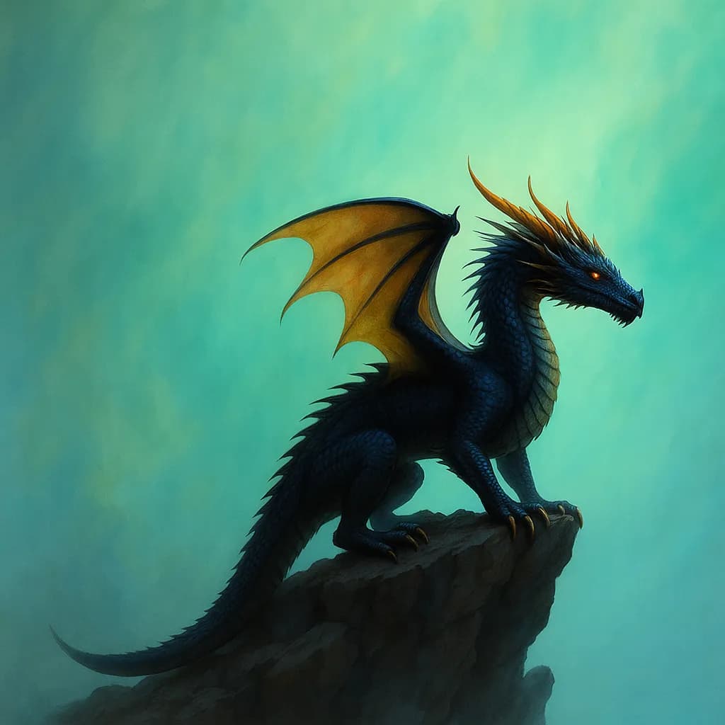 Majestic Guardian of the Skies: A Legendary Dragon in Ethereal Serenity
