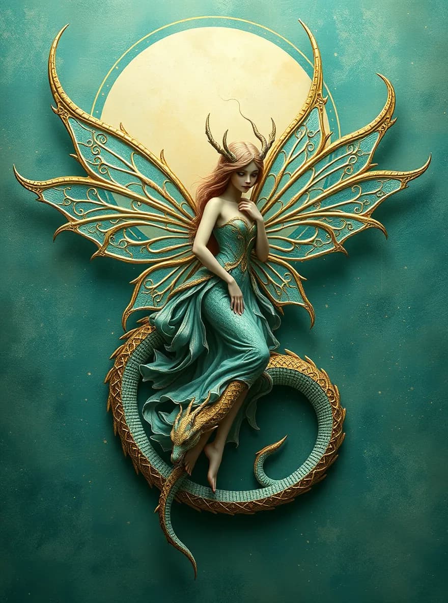 Enchanted Harmony: A Serpent's Embrace Under the Moonlight