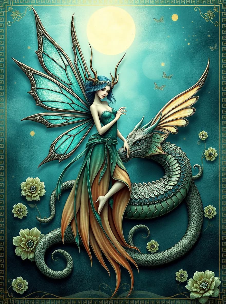 Whispers of Enchantment: A Dance Between Dragon and Faerie