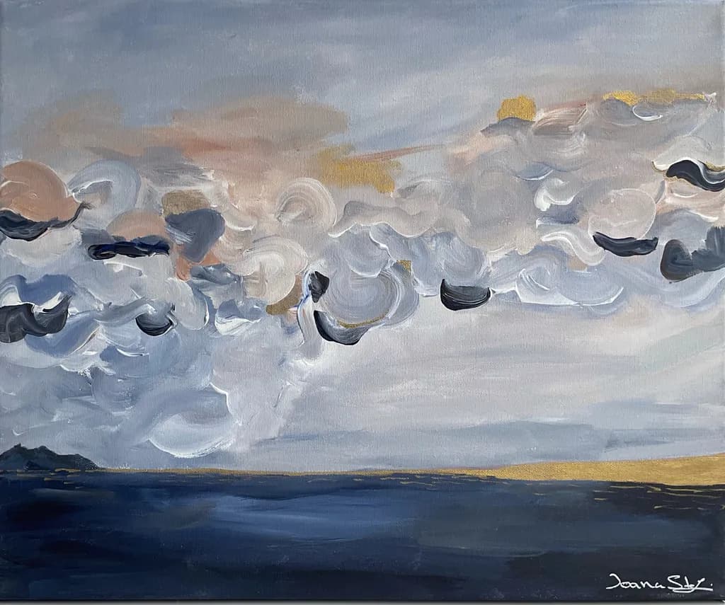 Serenity in the Sky: An Abstract Journey Through Clouds and Horizon