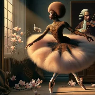 Ethereal Elegance: A Ballet Dancer's Grace Amidst Floral Harmony