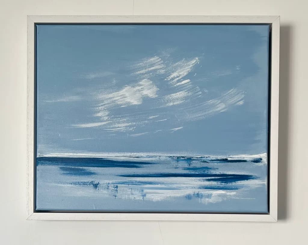 Whispers of the Ocean: A Serene Blue Horizon in Abstract Art