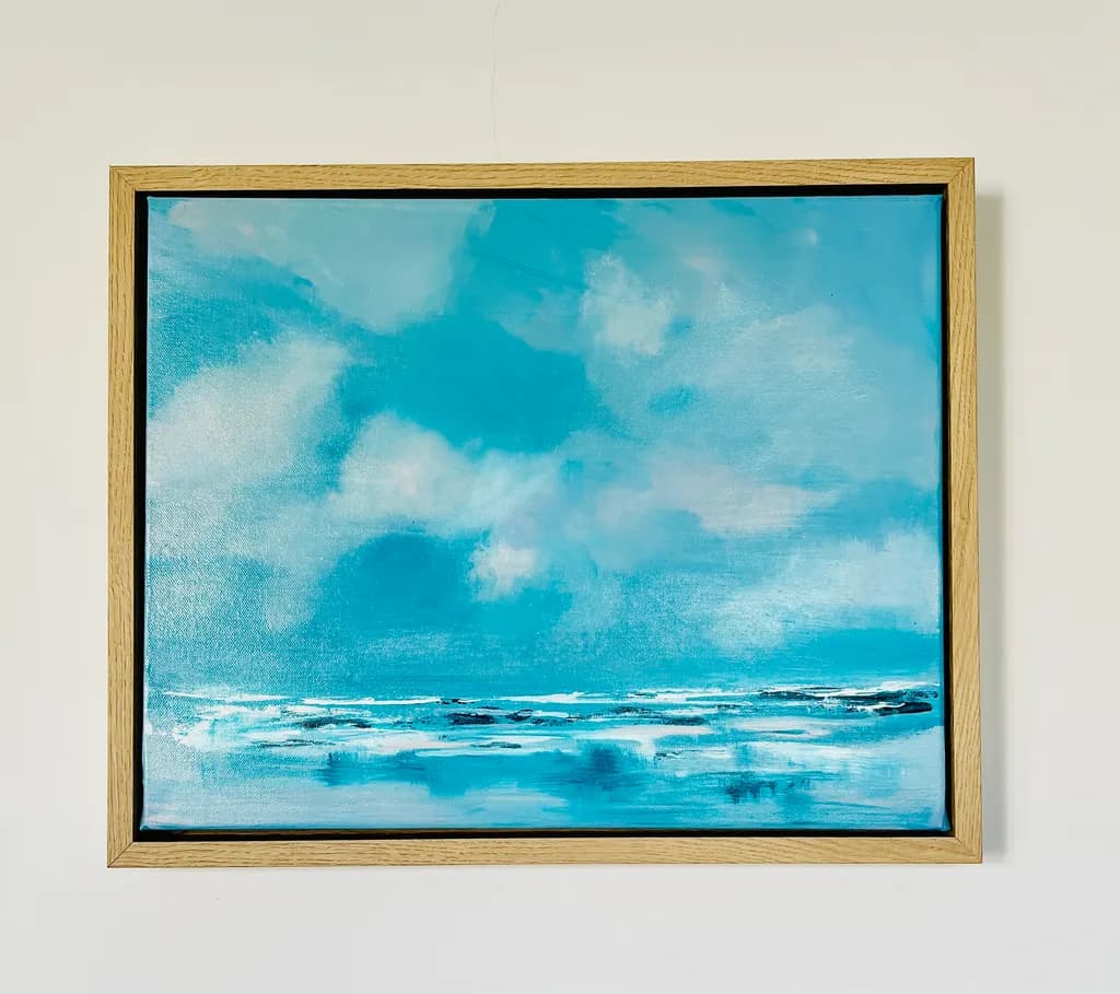 Whispers of the Ocean: A Serene Blue Horizon in Abstract Art