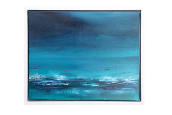 Serene Waves: An Abstract Journey Through Tranquil Blues and Ocean Hues