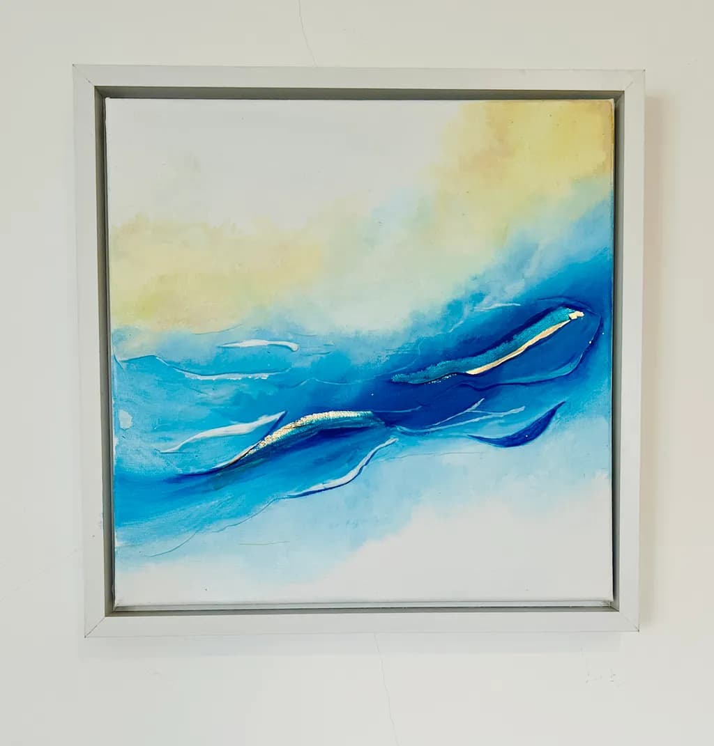 Serene Waters: An Abstract Journey Through Blue Flow and Tranquility