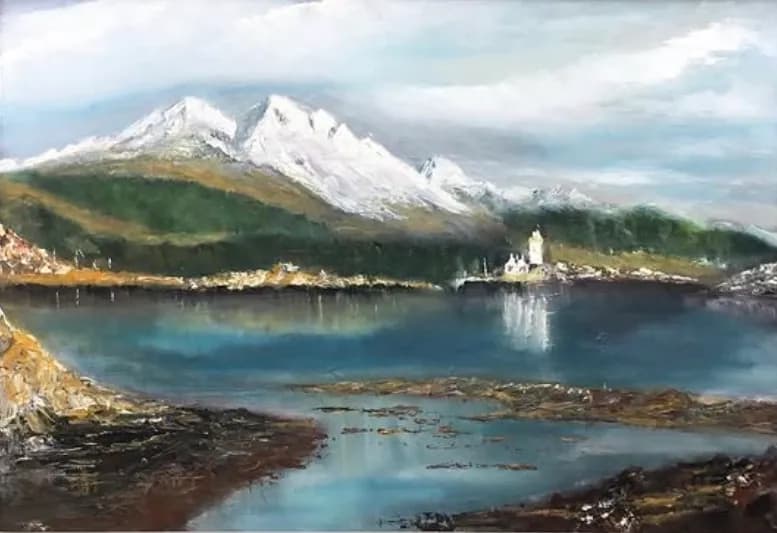Serenity in Reflection: A Majestic Mountain Landscape by Tranquil Waters