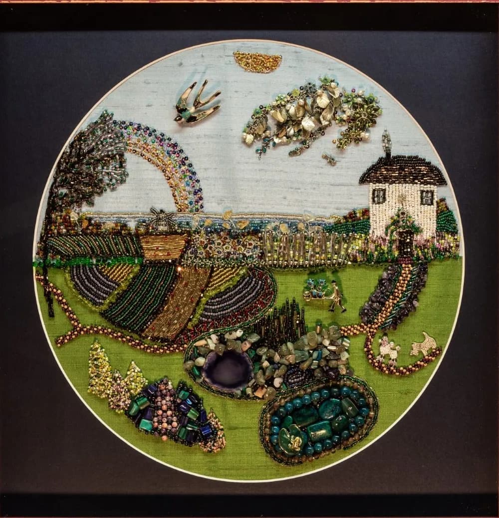Whimsical Harmony: A Beaded Landscape of Nature's Bounty