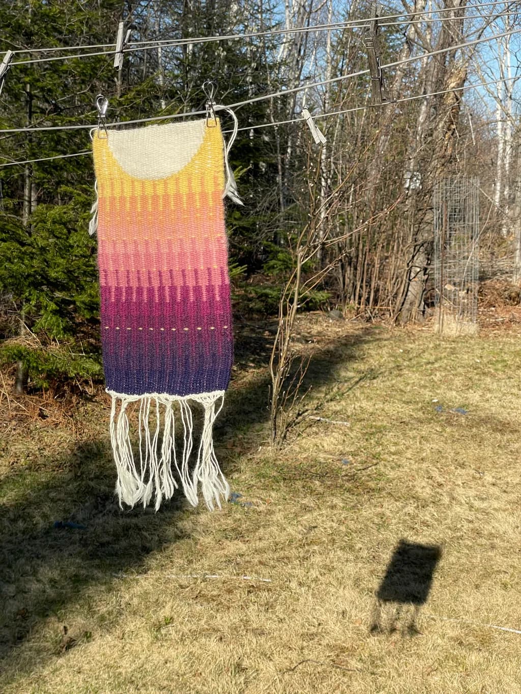 Sunset Hues: A Handwoven Tapestry of Warmth and Texture for Your Home Decor