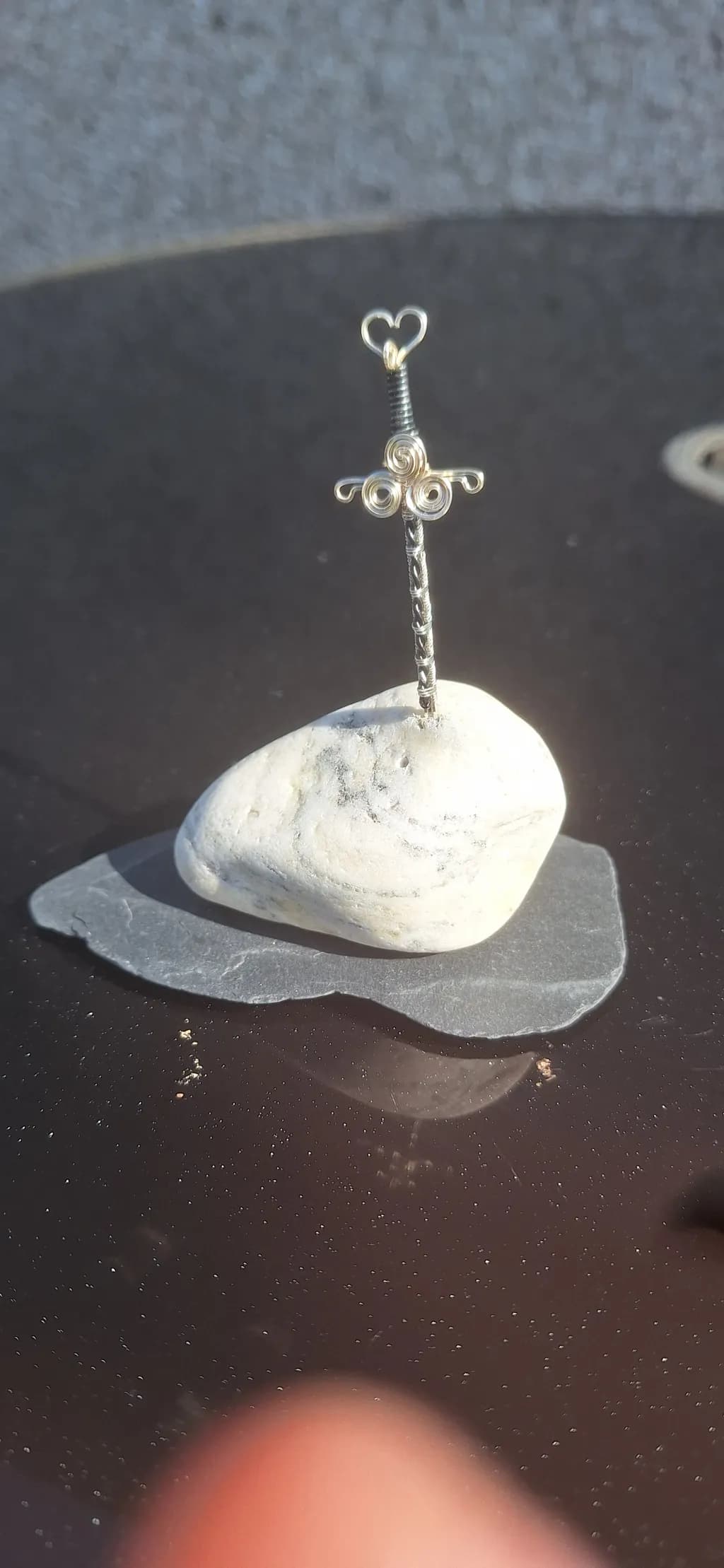 Whimsical Stone Cross: A Unique Blend of Nature and Artistry