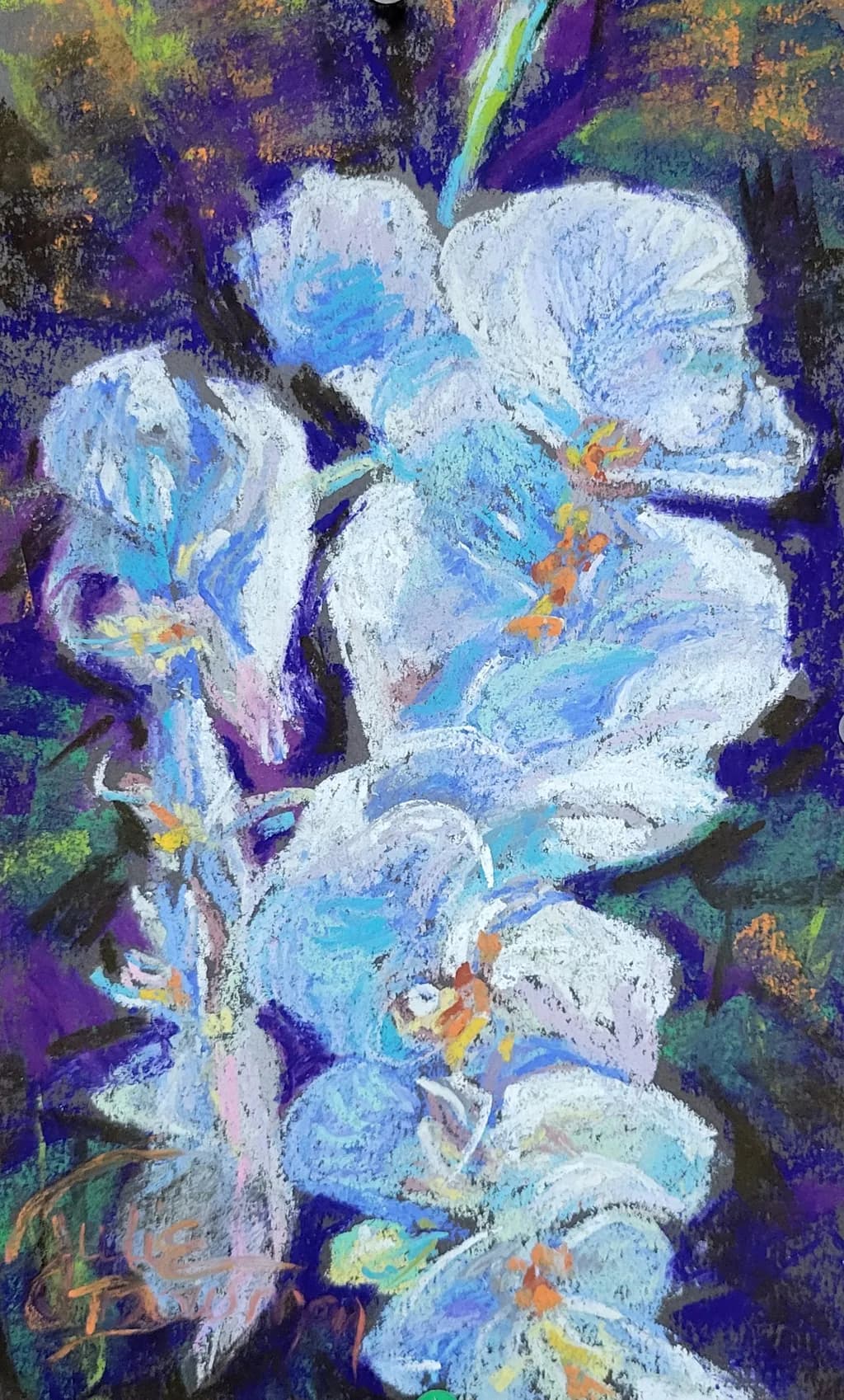 Whispers of Blue: A Dance of Orchids in Pastel Harmony