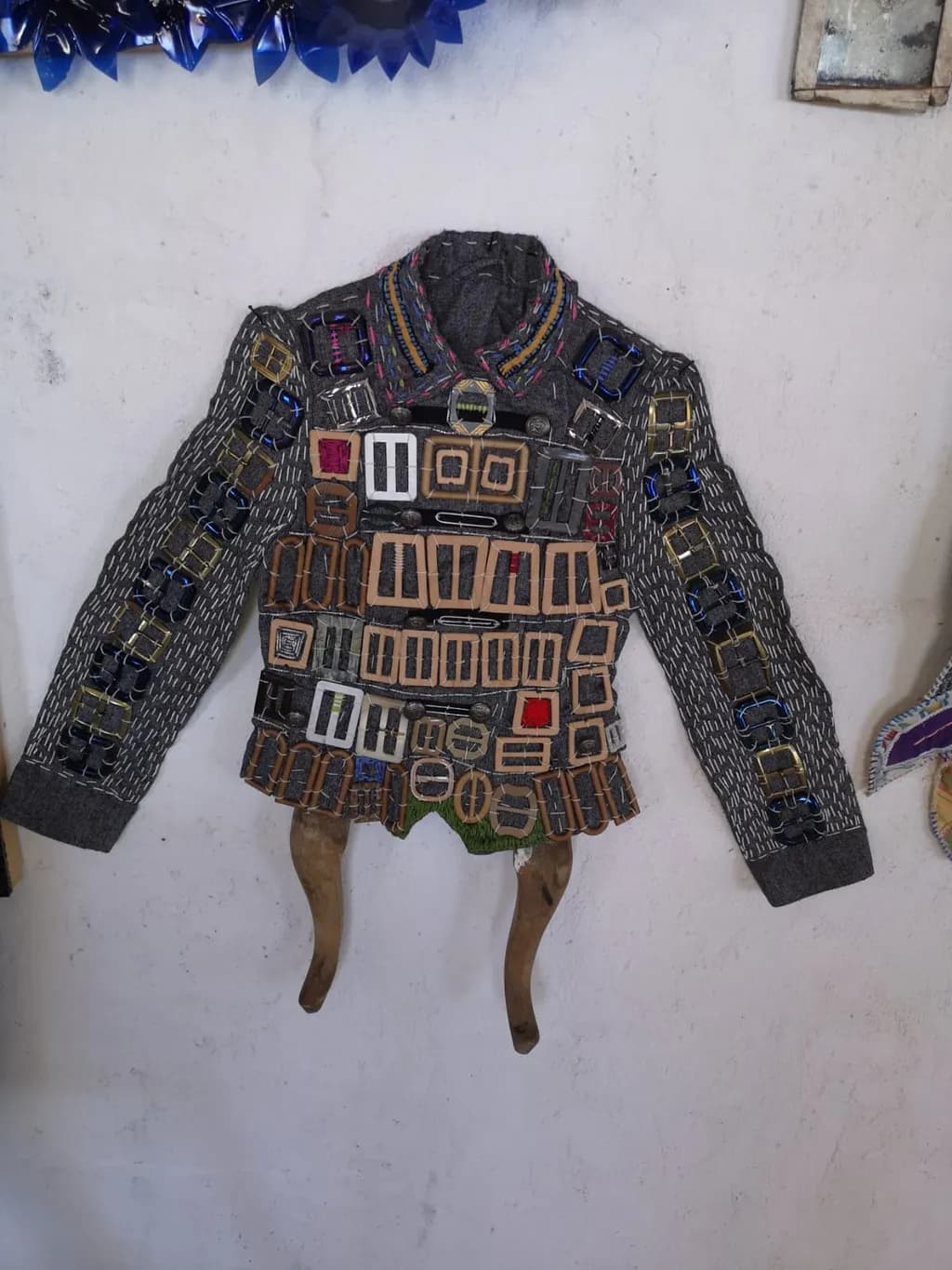 Eclectic Elegance: A Unique Textile Art Jacket Adorned with Decorative Elements