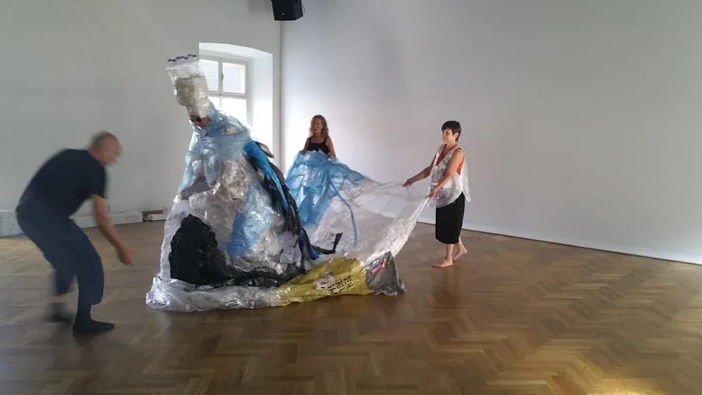 "Transcending Boundaries: A Dance of Plastic and Movement"