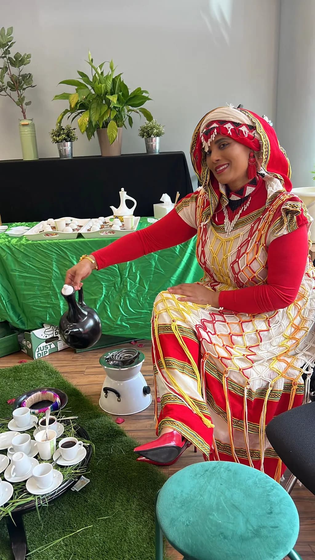 Celebrating Tradition: A Cultural Tea Ceremony in Vibrant Attire