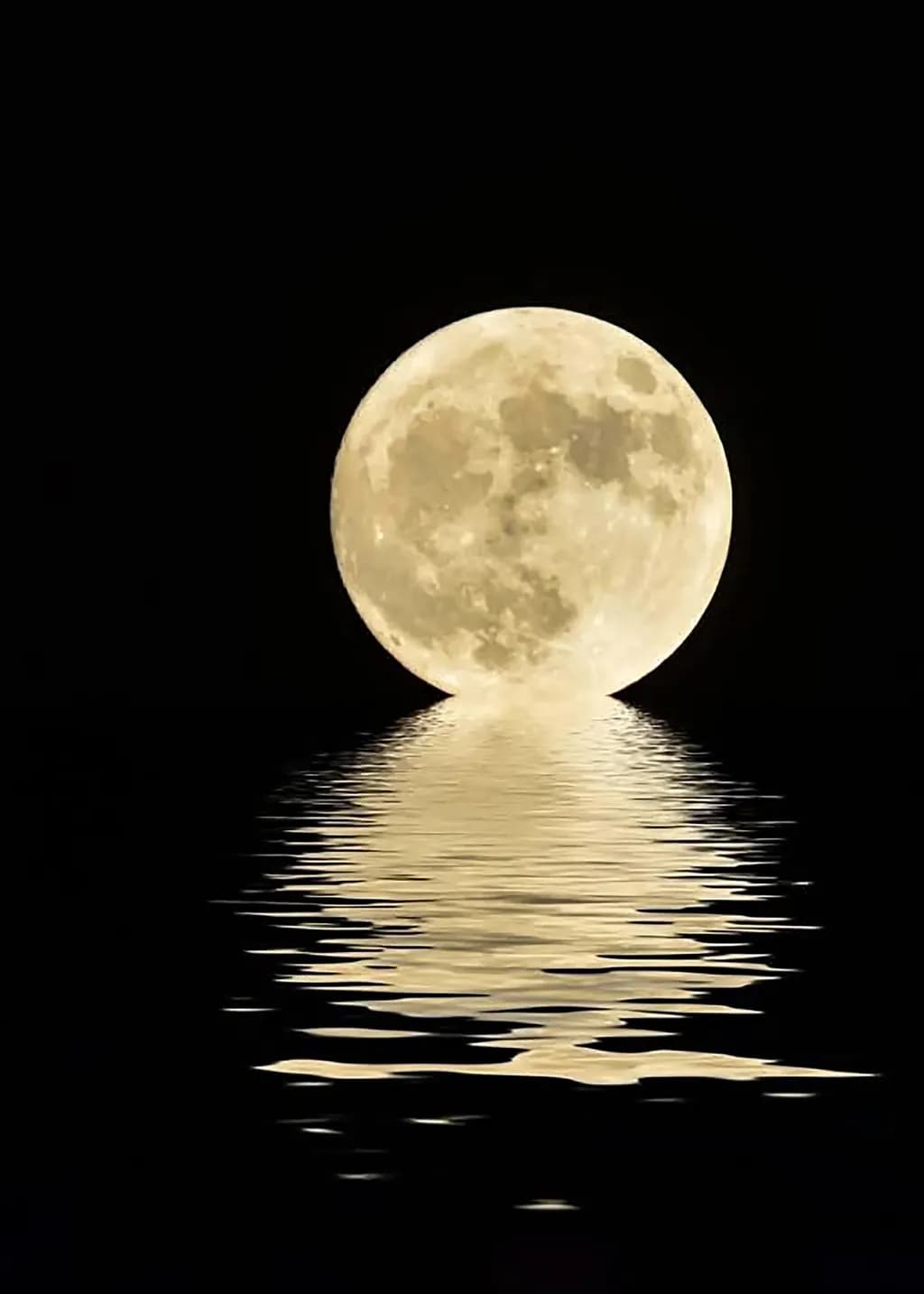Golden Moon Reflection