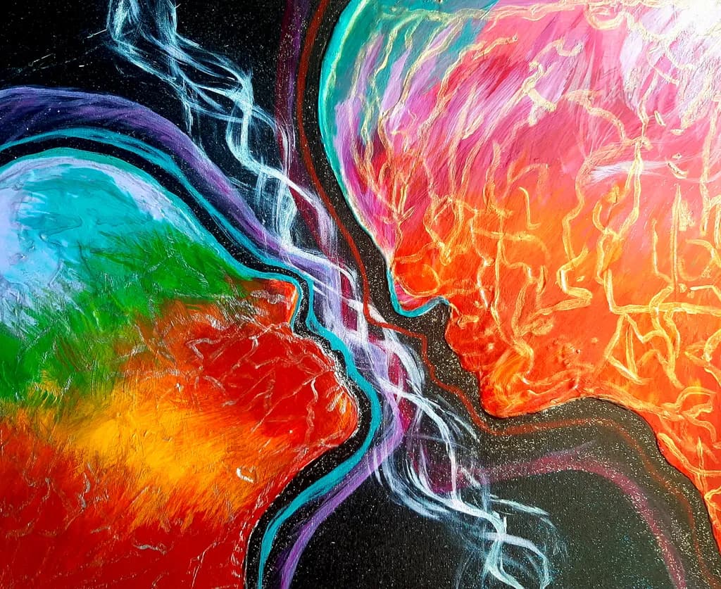 Ethereal Connection: A Dance of Color and Emotion