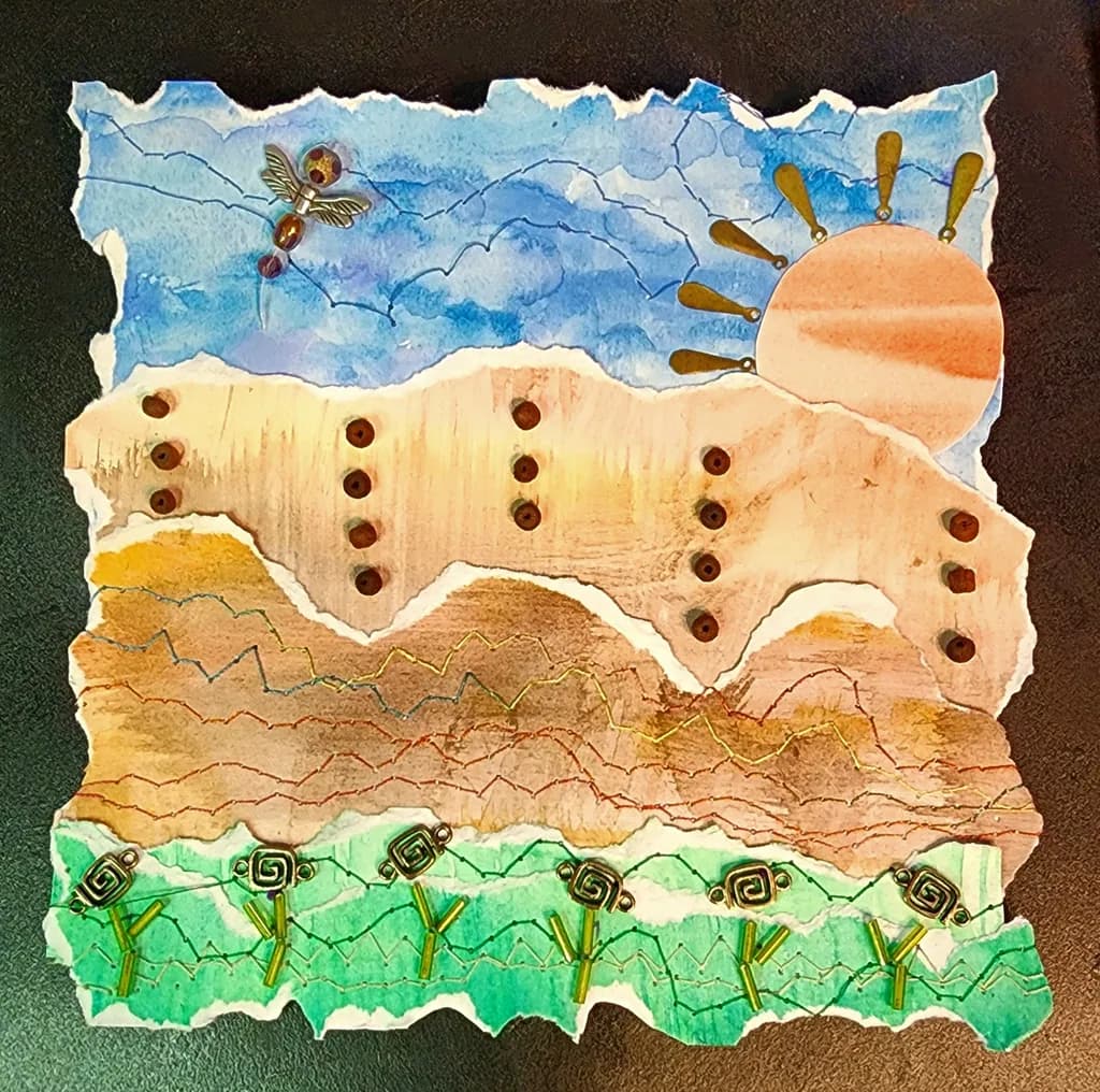 Whispers of Nature: A Mixed Media Journey Through Sky and Soil