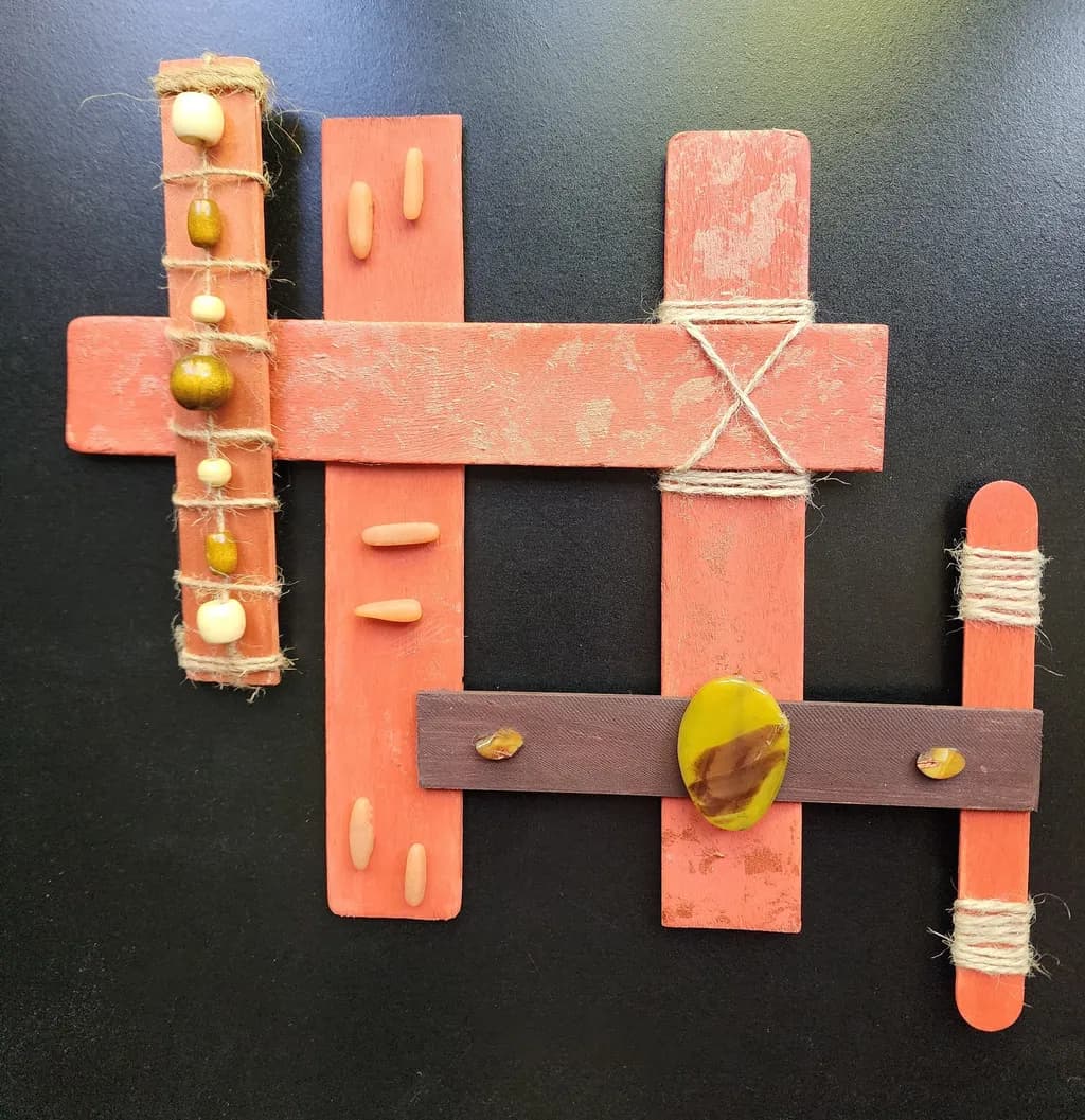Whimsical Harmony: A Mixed Media Exploration of Color and Texture in Abstract Art