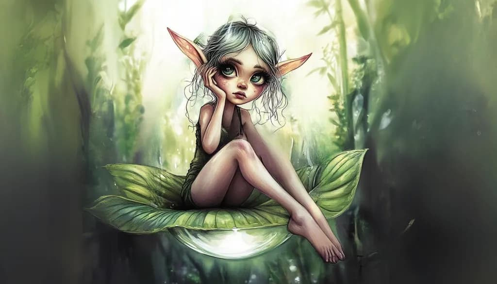 Whispers of the Forest: Enchanted Fairy on a Leaf