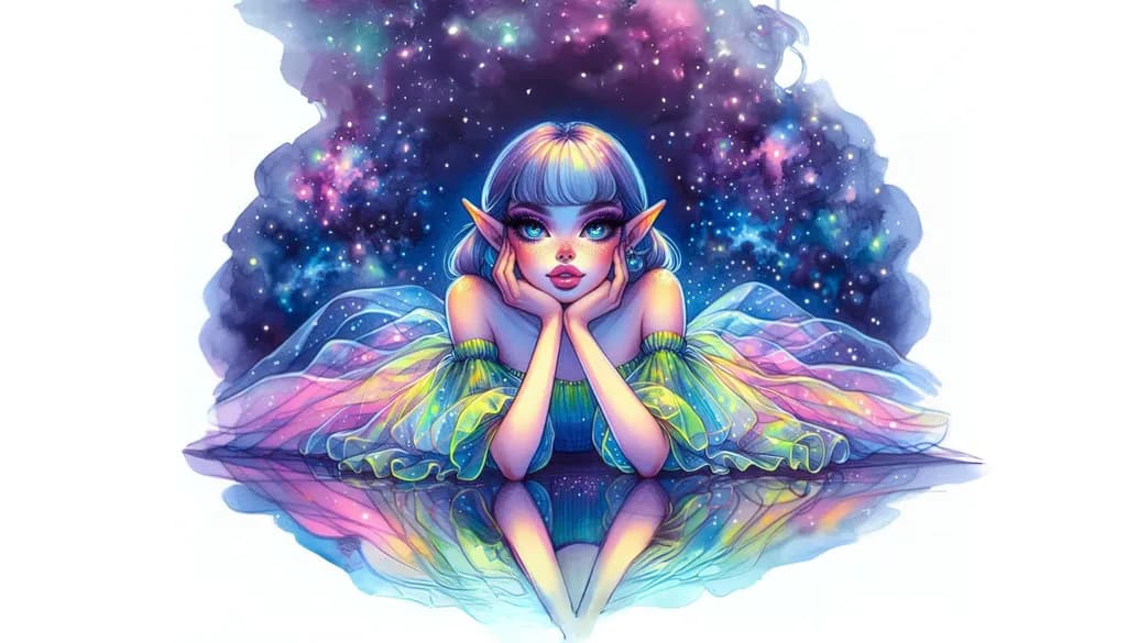 Celestial Dreamer: A Mystical Portrait of Enchantment and Reflection