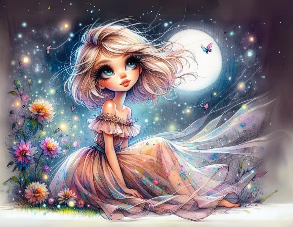 Whispers of Moonlight: A Dreamy Portrait of Enchantment and Nature's Beauty
