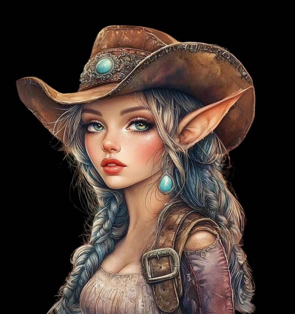 Whimsical Cowgirl: Enchanted Elegance in a Rustic Realm