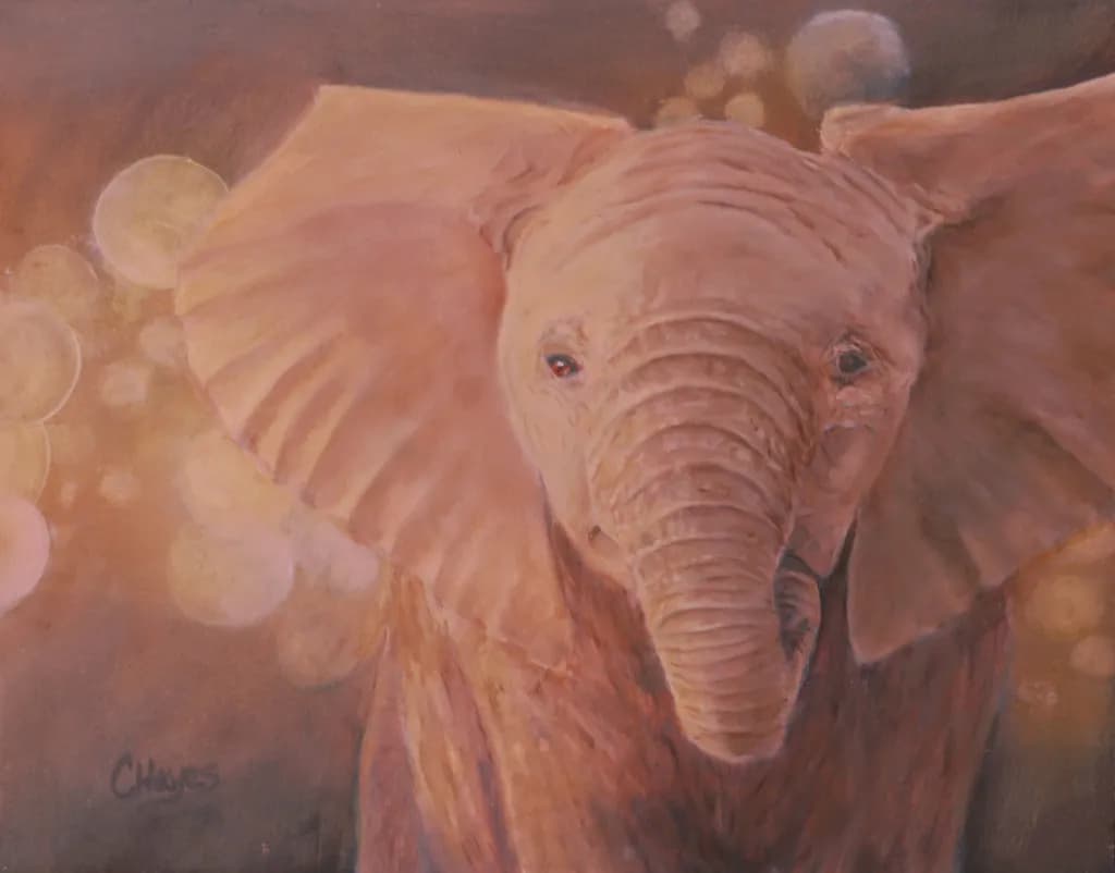 Whimsical Elegance: A Soft Portrait of an Elephant in Dreamy Hues