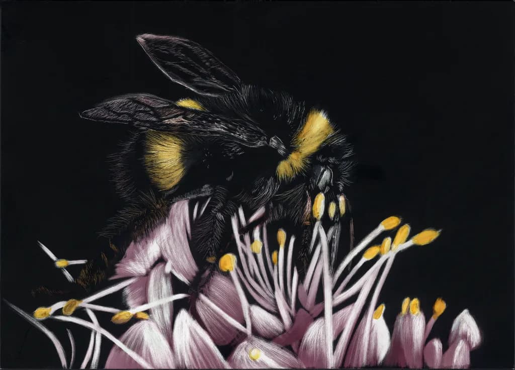 Whispers of Nature: The Bumblebee's Dance Among Blossoms