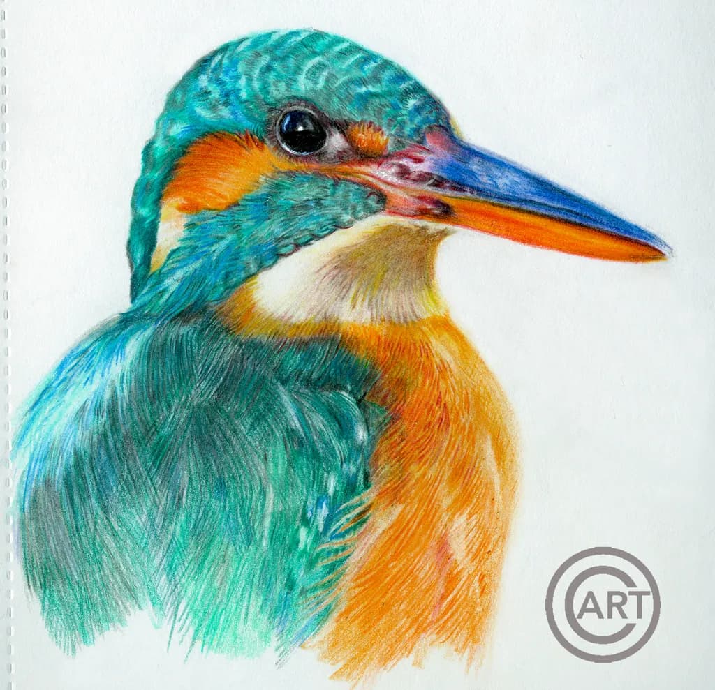 Vibrant Majesty: A Realistic Portrait of a Colorful Kingfisher in Nature