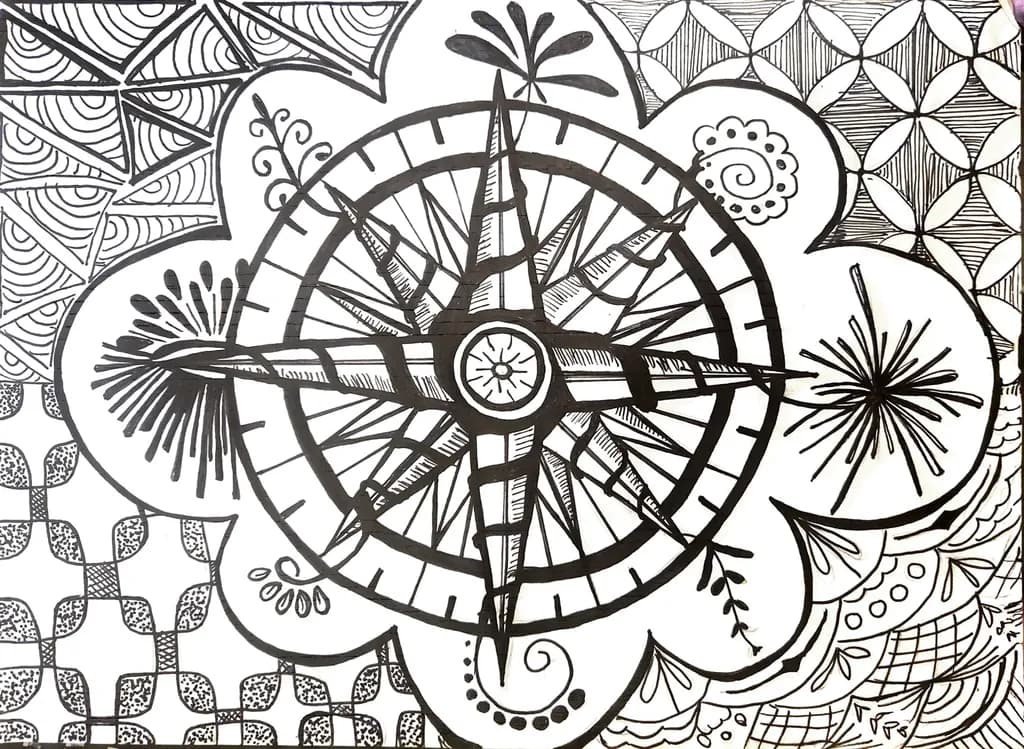 Navigating Life's Patterns: A Whimsical Compass Journey
