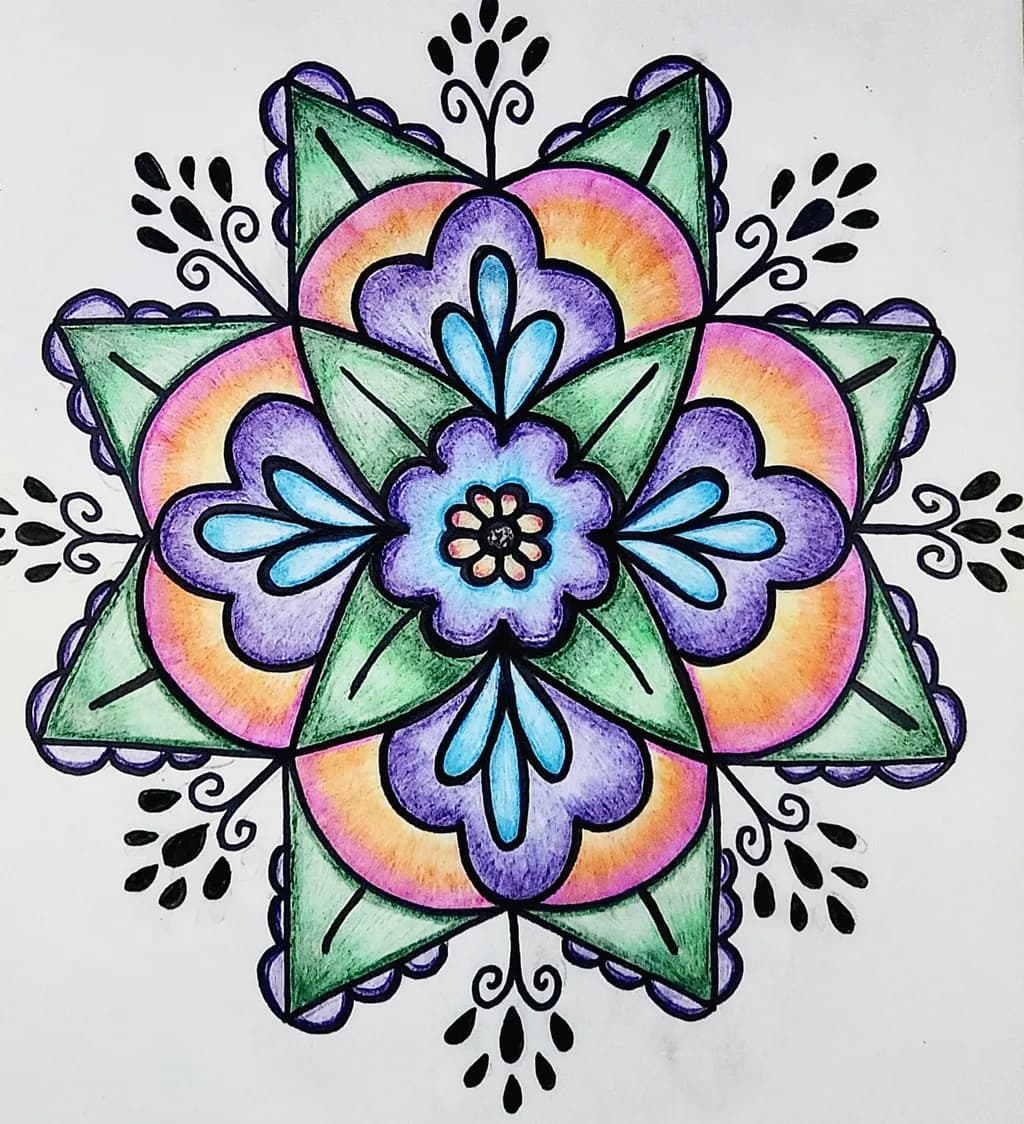 Whimsical Bloom: A Colorful Mandala of Joy and Serenity