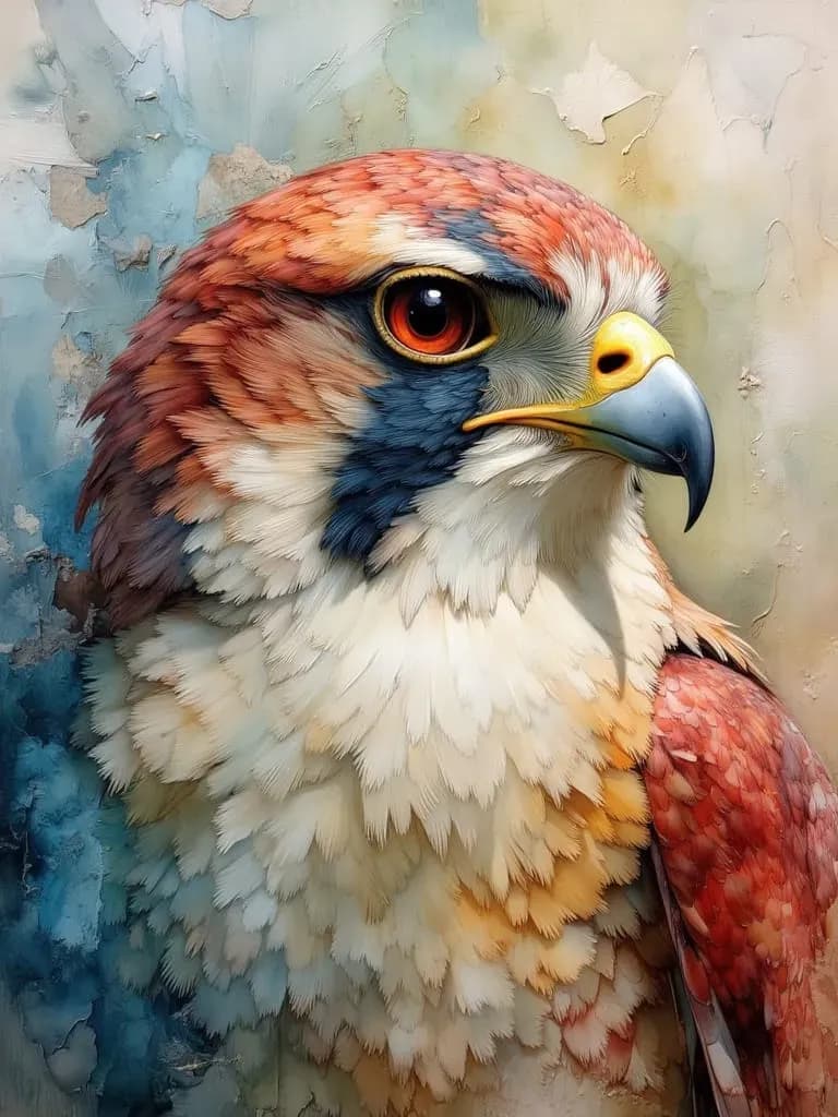 Majestic Falcon: A Vibrant Portrait of Nature's Grace and Power