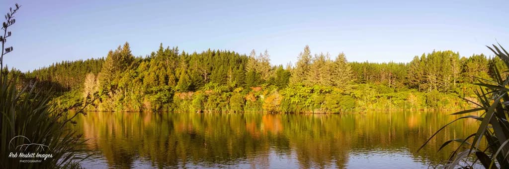 Serenity Reflected: A Tranquil Lakeside Landscape at Dawn