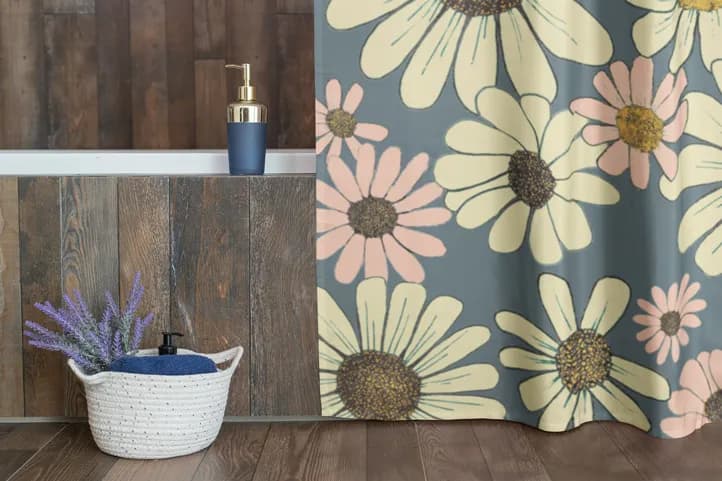 Whimsical Daisy Dreams: A Floral Shower Curtain for a Serene Bathroom Escape