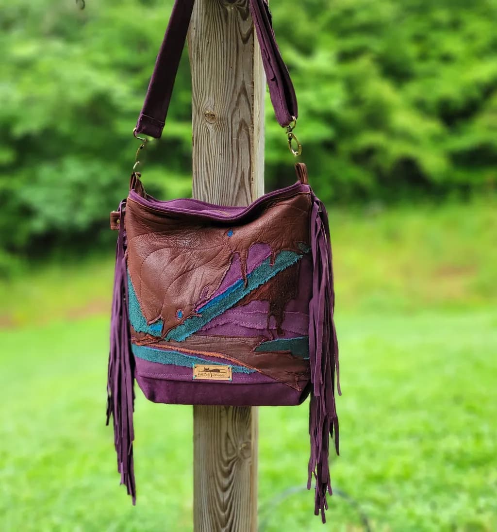 Vibrant Leather Fringe Bag: Handcrafted Style for Every Adventure