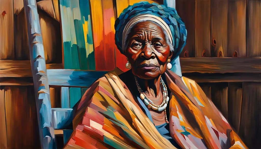 Elderly Wisdom: A Vibrant Portrait Celebrating Cultural Heritage and Colorful Life Experiences