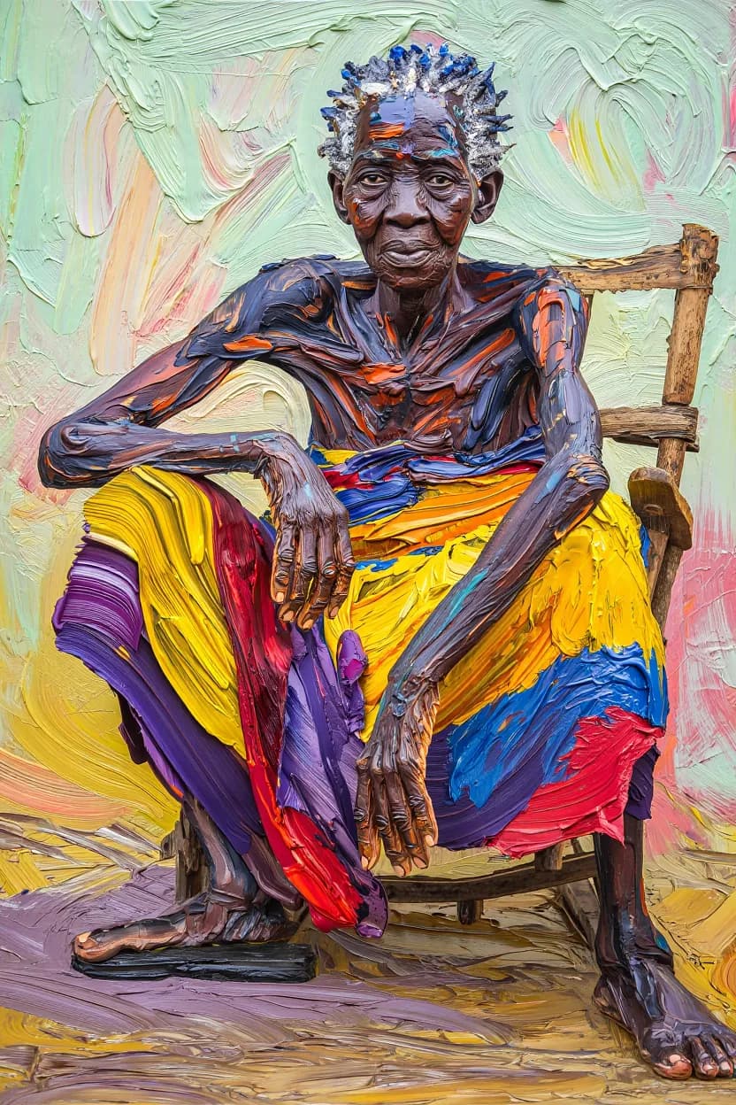 Eternal Resilience: A Portrait of Strength and Colorful Heritage