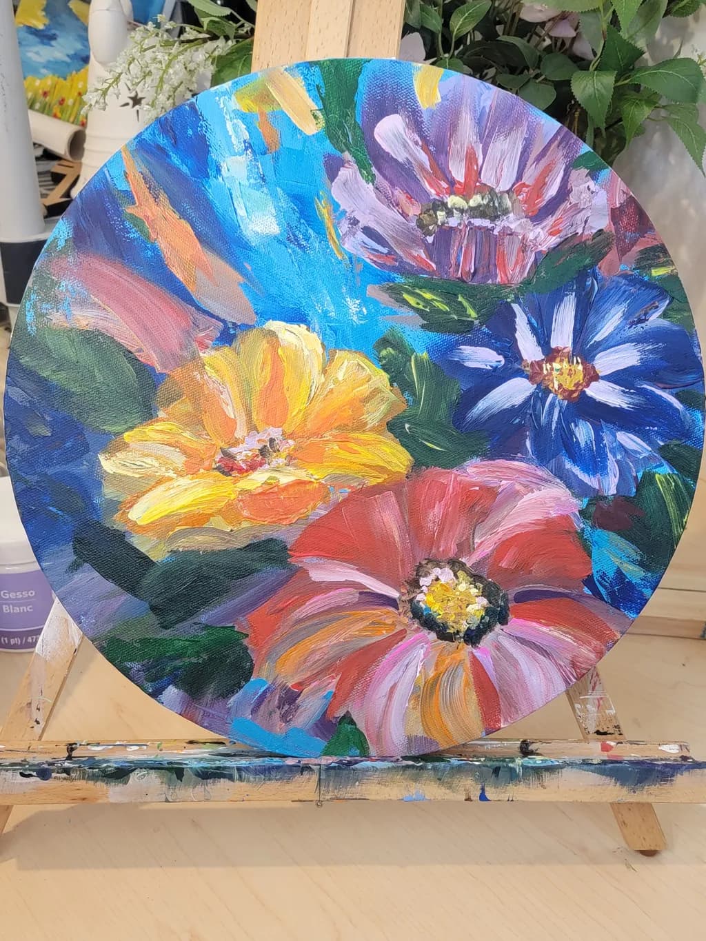 Vibrant Floral Symphony: A Colorful Dance of Blooms on Canvas