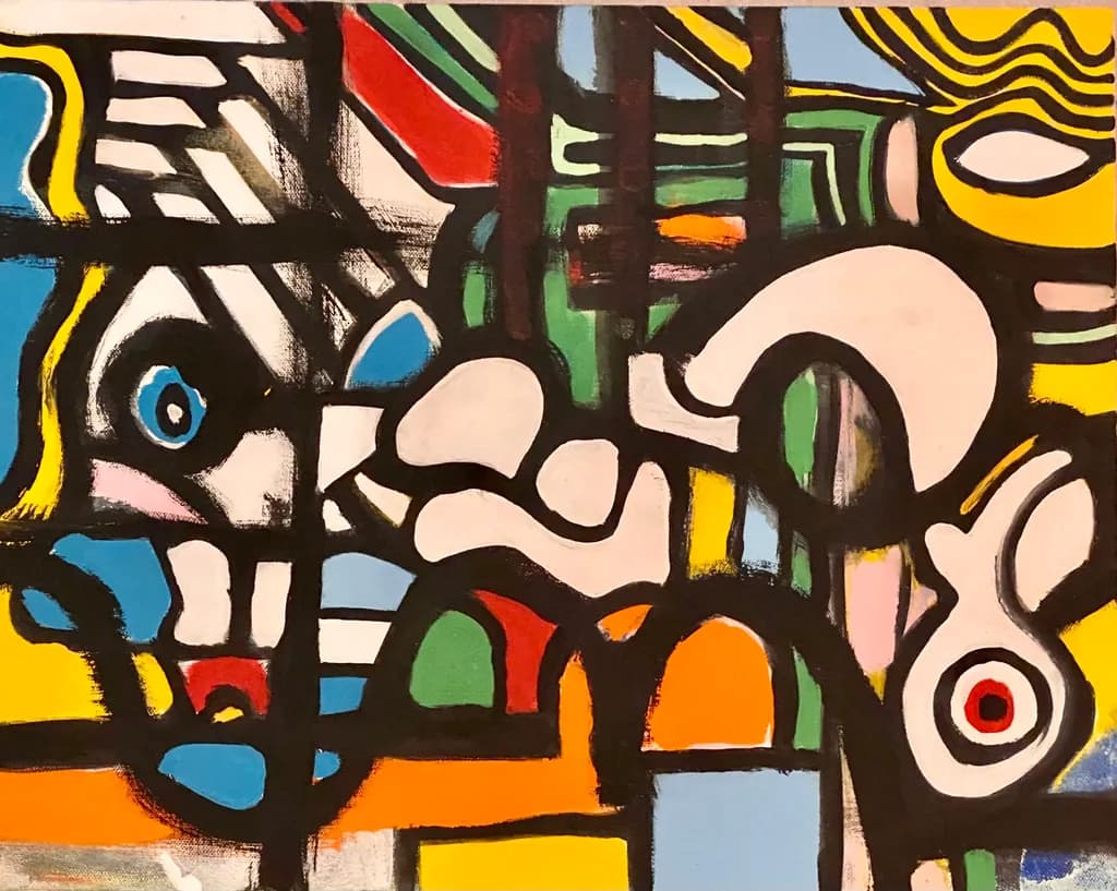 Vibrant Chaos: A Journey Through Abstract Forms and Colors